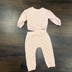Cloud Island Candy Cane Sweatshirt Set Light Pink 18 Months